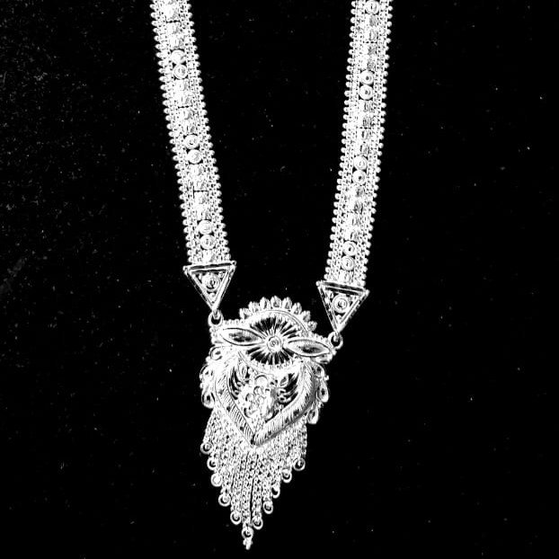Silver Designer Long Necklace Set