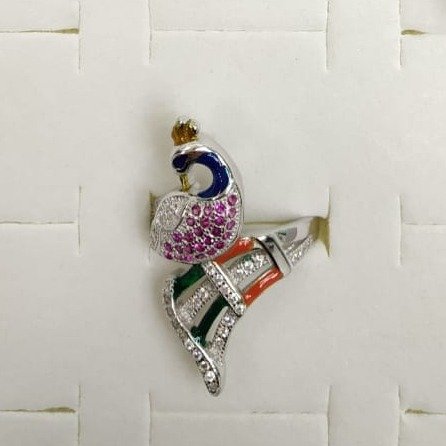 925 silver new latest peacock design hallmark ring 