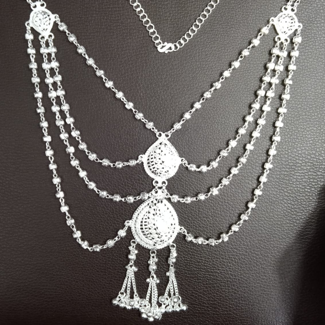 Silver Designer Vertical Necklace